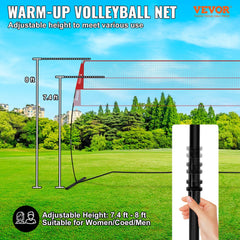 VEVOR Freestanding Volleyball Training Net for Indoor or Outdoor Use, Adjustable Height Portable Net System with