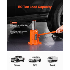 VEVOR Hydraulic Bottle Jack, 50 Ton/110231 lbs Welded Bottle Jack with 11''-17.32'' Lifting Range & 3-Section Long