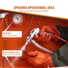 VEVOR 25 Gallon Sandblasting Cabinet, 40-120PSI Portable Benchtop Sand Blasting Cabinet, Heavy Duty Steel Sand Blaster