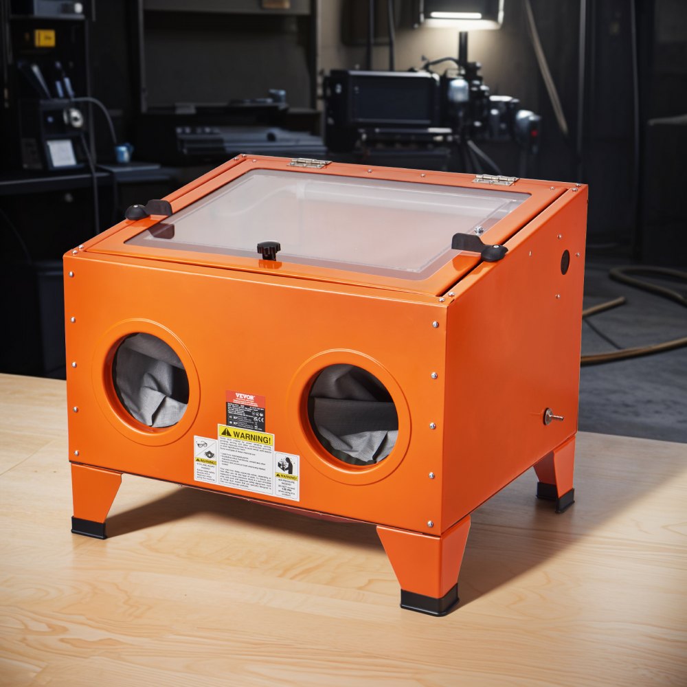VEVOR 25 Gallon Sandblasting Cabinet, 40-120PSI Portable Benchtop Sand Blasting Cabinet, Heavy Duty Steel Sand Blaster