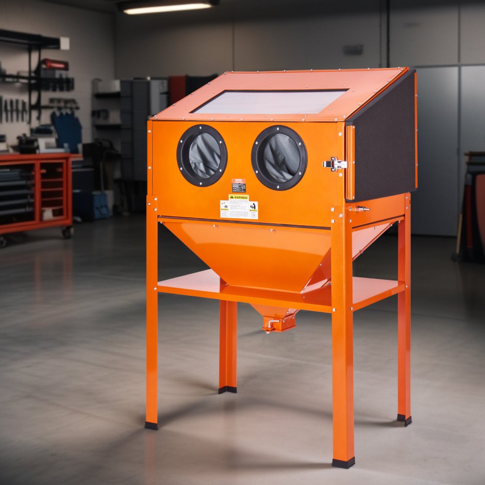 VEVOR 60 Gallon Sandblasting Cabinet, 40-120PSI Sand Blasting Cabinet with Stand, Heavy Duty Steel Sand Blaster with