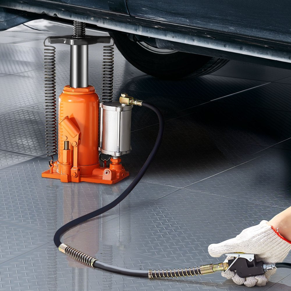 VEVOR Air Hydraulic Bottle Jack, 20 Ton (44092 lbs) Capacity, 10.2-19.5 Inch Lifting Range, Pneumatic/Manual Heavy Duty