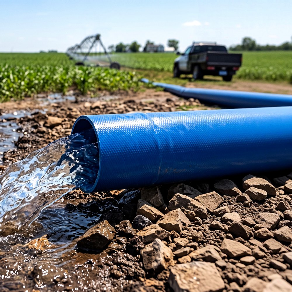 VEVOR Discharge Hose 1-1/2" x 50 ft PVC Lay Flat Backwash Water Pump Hose, for Swimming Pool Sand Filter & Sump Pump