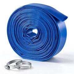 VEVOR Discharge Hose 1-1/2" x 50 ft PVC Lay Flat Backwash Water Pump Hose, for Swimming Pool Sand Filter & Sump Pump