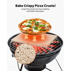 VEVOR Pizza Stone, 15 x 12 in Rectangular Cordierite Pizza Stone, Extra Large Baking-Stone with Scraper, 0.6 in Thick