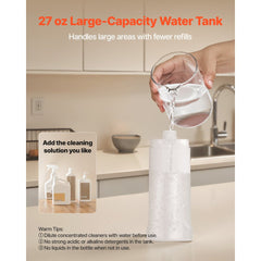 VEVOR Spray Mop, with 3 Washable Pads for Dry and Wet Floor Cleaning and a 27oz Refillable Water Tank, Microfiber Dust