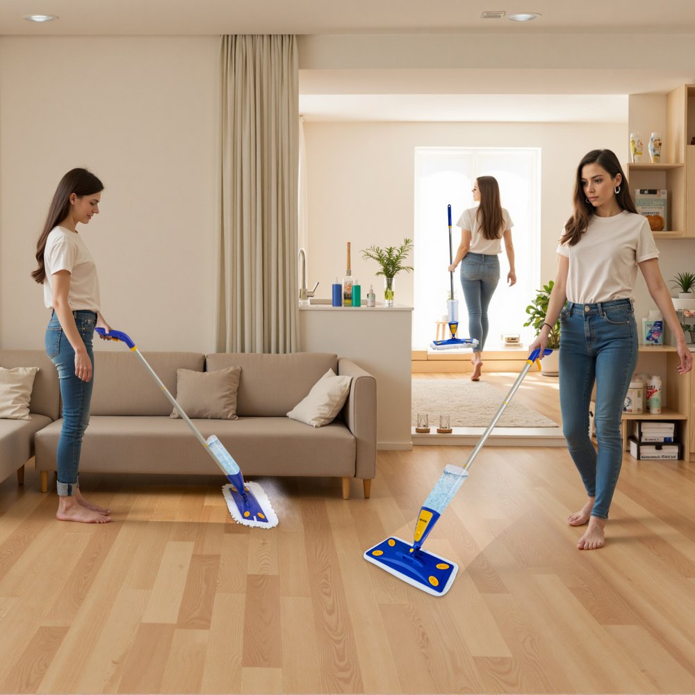 VEVOR Spray Mop, with 3 Washable Pads for Dry and Wet Floor Cleaning and a 27oz Refillable Water Tank, Microfiber Dust