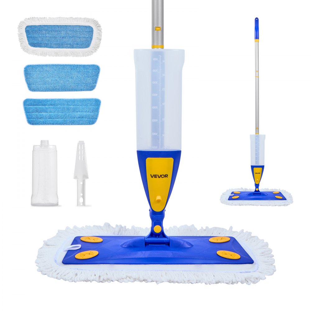 VEVOR Spray Mop, with 3 Washable Pads for Dry and Wet Floor Cleaning and a 27oz Refillable Water Tank, Microfiber Dust