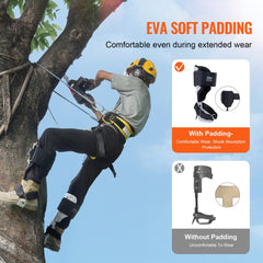 VEVOR Tree Climbing Spikes, 1 Pair Aluminum Climbing Spurs, 350lbs Load Capacity Tree Climbing Gear with Straps and