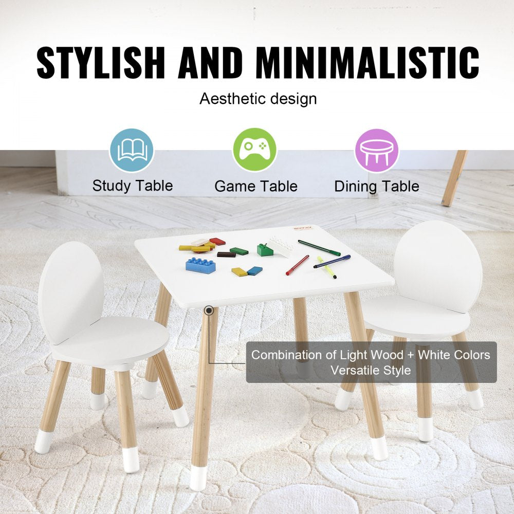 VEVOR Kids Table and 2 Chairs Set, Toddler Table and Chair Set, Children Multi-Activity Table for Art, Craft, Reading