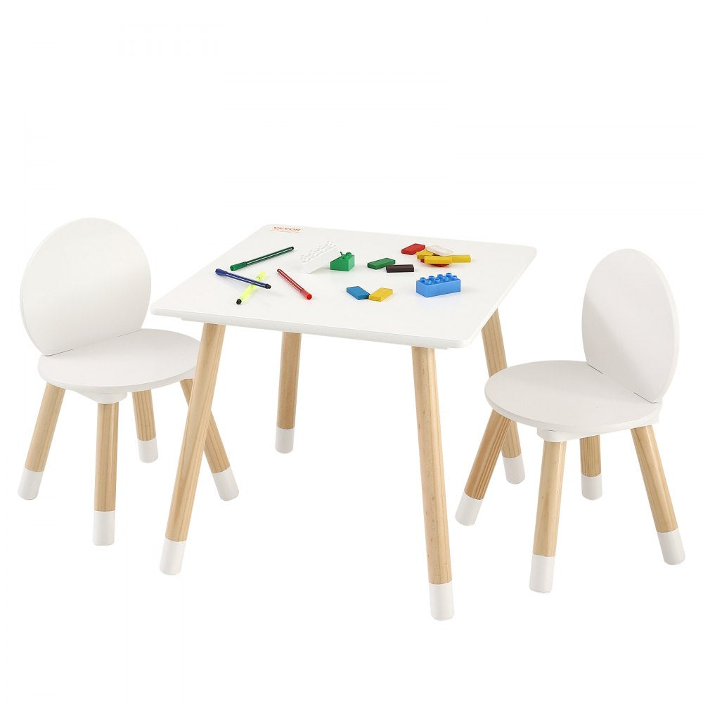 VEVOR Kids Table and 2 Chairs Set, Toddler Table and Chair Set, Children Multi-Activity Table for Art, Craft, Reading