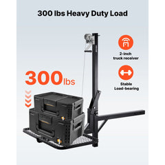 VEVOR Hitch Deer Hoist with Lifting System Platform, 300 lbs Load Capacity, Game Hoist Winch Lift with 2-inch Receiver