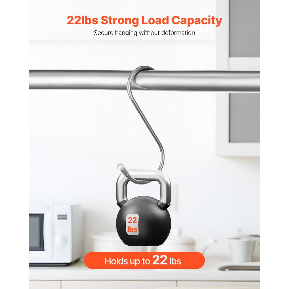 VEVOR S Hooks 40 Pack, 3.4 Inch Metal S Shaped Hangers of 22.05 LBS Load Capacity, Heavy Duty Stainless Steel Hanging
