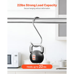 VEVOR S Hooks 40 Pack, 3.4 Inch Metal S Shaped Hangers of 22.05 LBS Load Capacity, Heavy Duty Stainless Steel Hanging