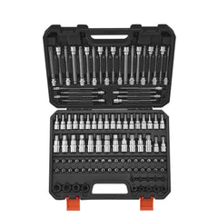VEVOR Bit Socket Set, 107-Piece SAE and Metric, Hex/Torx/External Torx/Tamper-Proof/Extra Long, S2 Alloy Steel and Cr-V