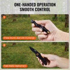 VEVOR Folding Pocket Knife, 3 in/7.6 cm 7Cr17Mov Blade, Aluminum Handle Small EDC Knife with Pocket Clip, Sharp Camping