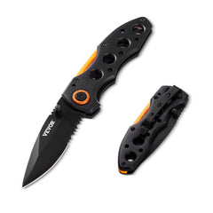 VEVOR Folding Pocket Knife, 3 in/7.6 cm 7Cr17Mov Blade, Aluminum Handle Small EDC Knife with Pocket Clip, Sharp Camping