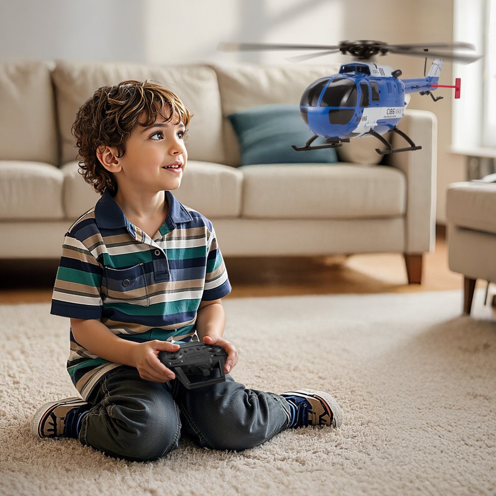 VEVOR RC Helicopter, 2.4GHz 4-Propeller Remote Control Helicopter with 6-Axis Gyro, 4-Channel RC Airplane for Beginner