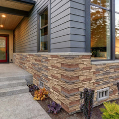 VEVOR Faux Stacked Stone Panel, 45.6 x 12.8 in Artificial Stone Wall Panels, High-Density PU Stones Siding Panel, Easy