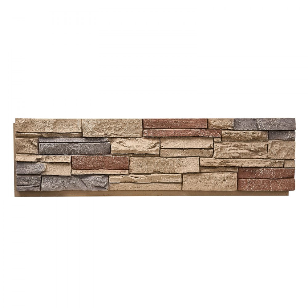 VEVOR Faux Stacked Stone Panel, 45.6 x 12.8 in Artificial Stone Wall Panels, High-Density PU Stones Siding Panel, Easy