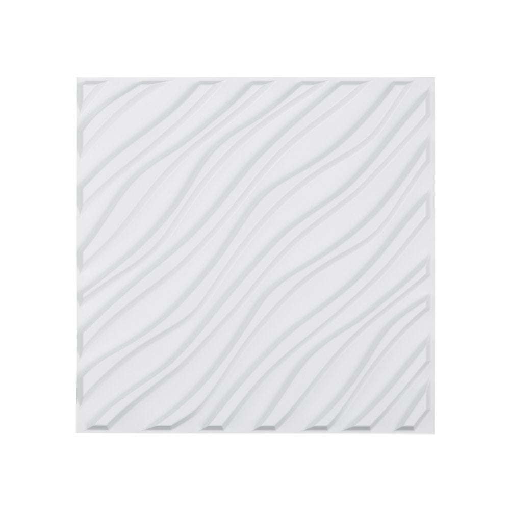 VEVOR 3D Wall Panels, 12-Pack 19.7 x 19.7 in PVC Modern Art Minimalist Wave Tiles, 32 Sq.Ft Coverage Accent Wall Panel
