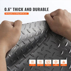 VEVOR Garage Floor Mat, 228.35 x 59.05 inch PVC Garage Flooring Roll, Non-slip Diamond Texture, 93.65 sq.ft Covering