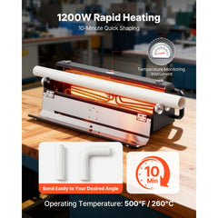 VEVOR Electric PVC Conduit Heater, 1/2" to 2", 1200W Rapid and Even Heating, PVC Bender Heater Pipe Bending Tool with
