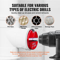 VEVOR 7Pcs PVC Pipe Reamer Kit, Plastic Pipe Fitting Socket Saver Kit, Includes 3/4", 1", 1-1/4'', 1-1/2", 2", 3", 5''