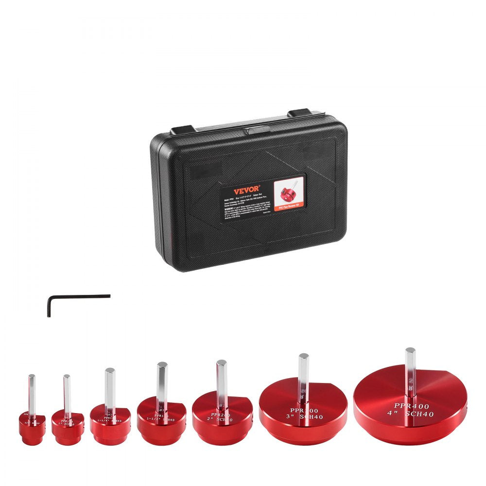 VEVOR 7Pcs PVC Pipe Reamer Kit, Plastic Pipe Fitting Socket Saver Kit, Includes 3/4", 1", 1-1/4'', 1-1/2", 2", 3", 5''