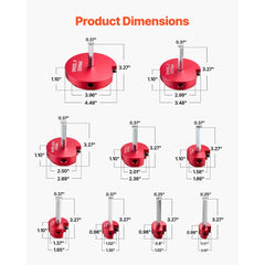 VEVOR PVC Pipe Reamer Kit, 9-Piece, PVC Fitting Socket Saver, Includes 1/2", 3/4", 1", 1-1/4", 1-1/2", 2", 2-1/2", 3"
