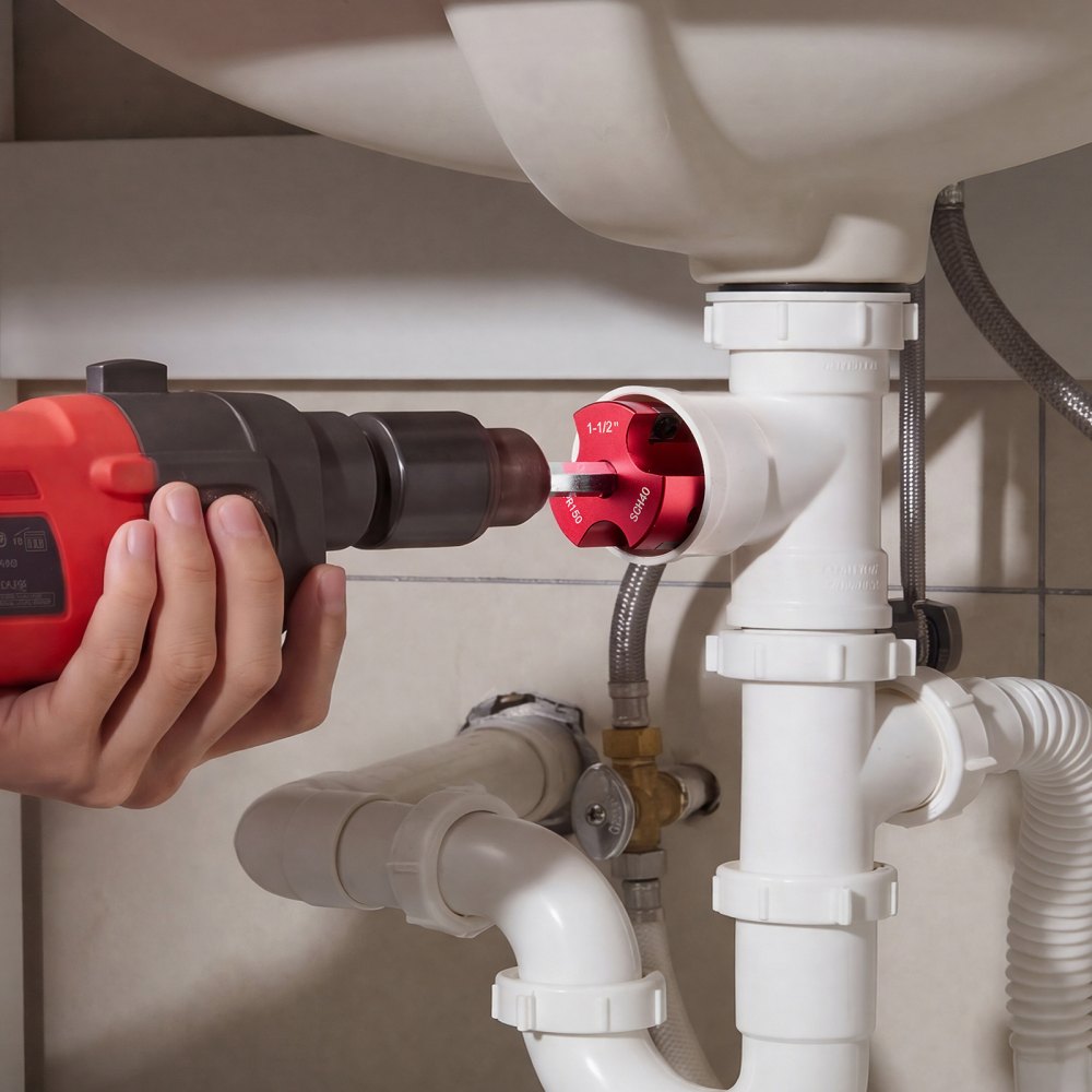VEVOR PVC Pipe Reamer Kit, 7-Piece, 3 Blades PVC Fitting Socket Saver, Includes 1/2", 3/4", 1", 1-1/2", 2", 3", 4"