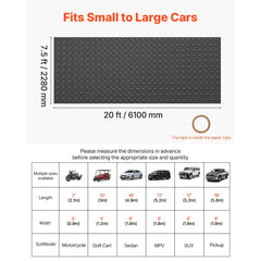 VEVOR Garage Floor Roll, 7.5 x 20 ft Garage Flooring Mat, 2.2 mm Thickened PVC Diamond Plate Floor Protector Mat with
