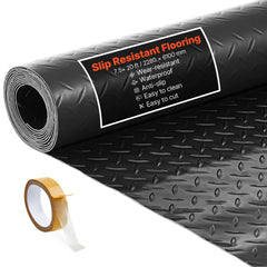 VEVOR Garage Floor Roll, 7.5 x 20 ft Garage Flooring Mat, 2.2 mm Thickened PVC Diamond Plate Floor Protector Mat with