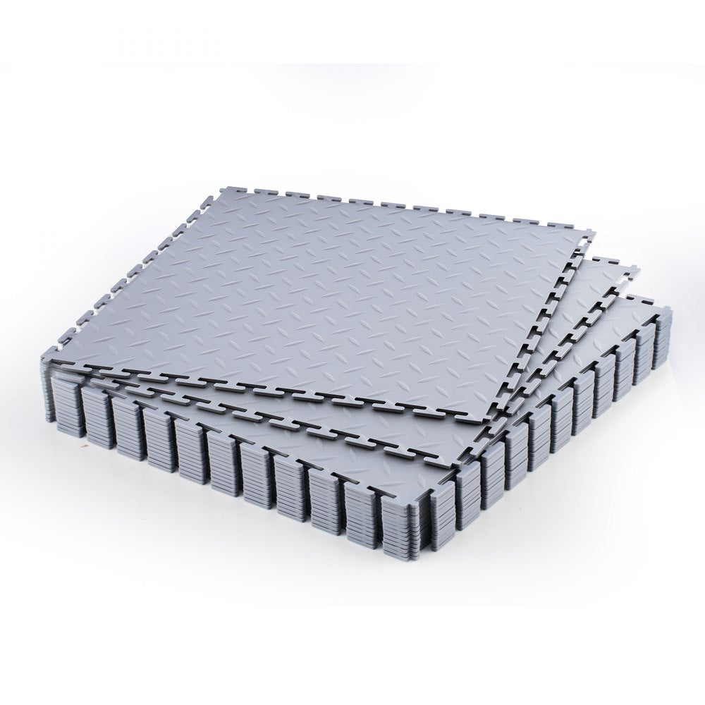 VEVOR Garage Floor Tiles Interlocking, 16 Pack 20.2 x 20.2 x 0.2 in Interlocking Modular Garage Flooring Tiles, Diamond