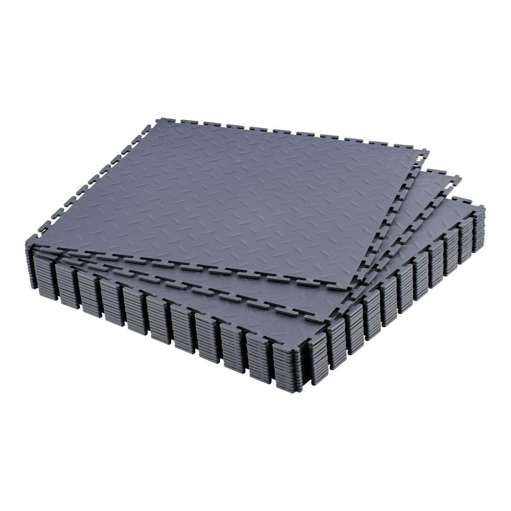 VEVOR Garage Floor Tiles Interlocking, 16 Pack 20.2 x 20.2 x 0.2 in Interlocking Modular Garage Flooring Tiles, Diamond