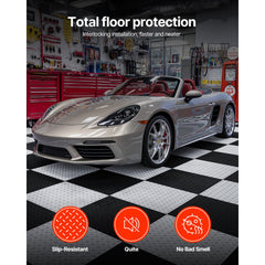 VEVOR Garage Floor Tiles Interlocking, 8 Pack 20.2 x 20.2 x 0.2 in Interlocking Modular Garage Flooring Tiles, Diamond