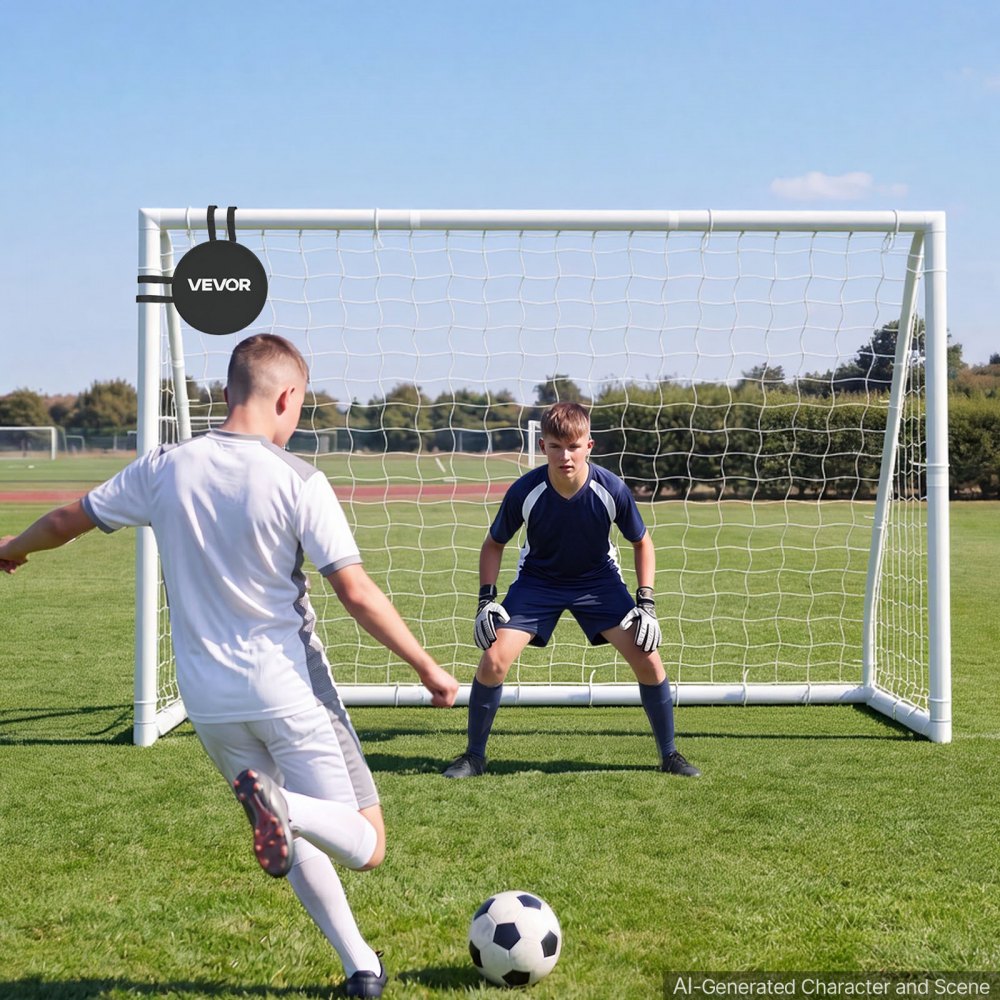 VEVOR Soccer Goal 10 x 6.5 FT PVC Soccer Goal for Backyard with PE Net, Portable & Weatherproof Set, with High-Strength