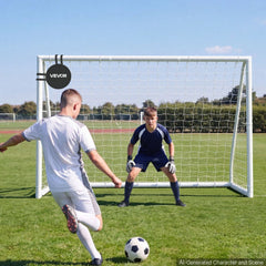 VEVOR Soccer Goal 10 x 6.5 FT PVC Soccer Goal for Backyard with PE Net, Portable & Weatherproof Set, with High-Strength
