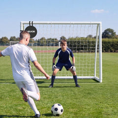 VEVOR Soccer Goal 8 x 6 FT PVC Soccer Goal for Backyard with PE Net, Portable Weatherproof Set, with High-Strength PE
