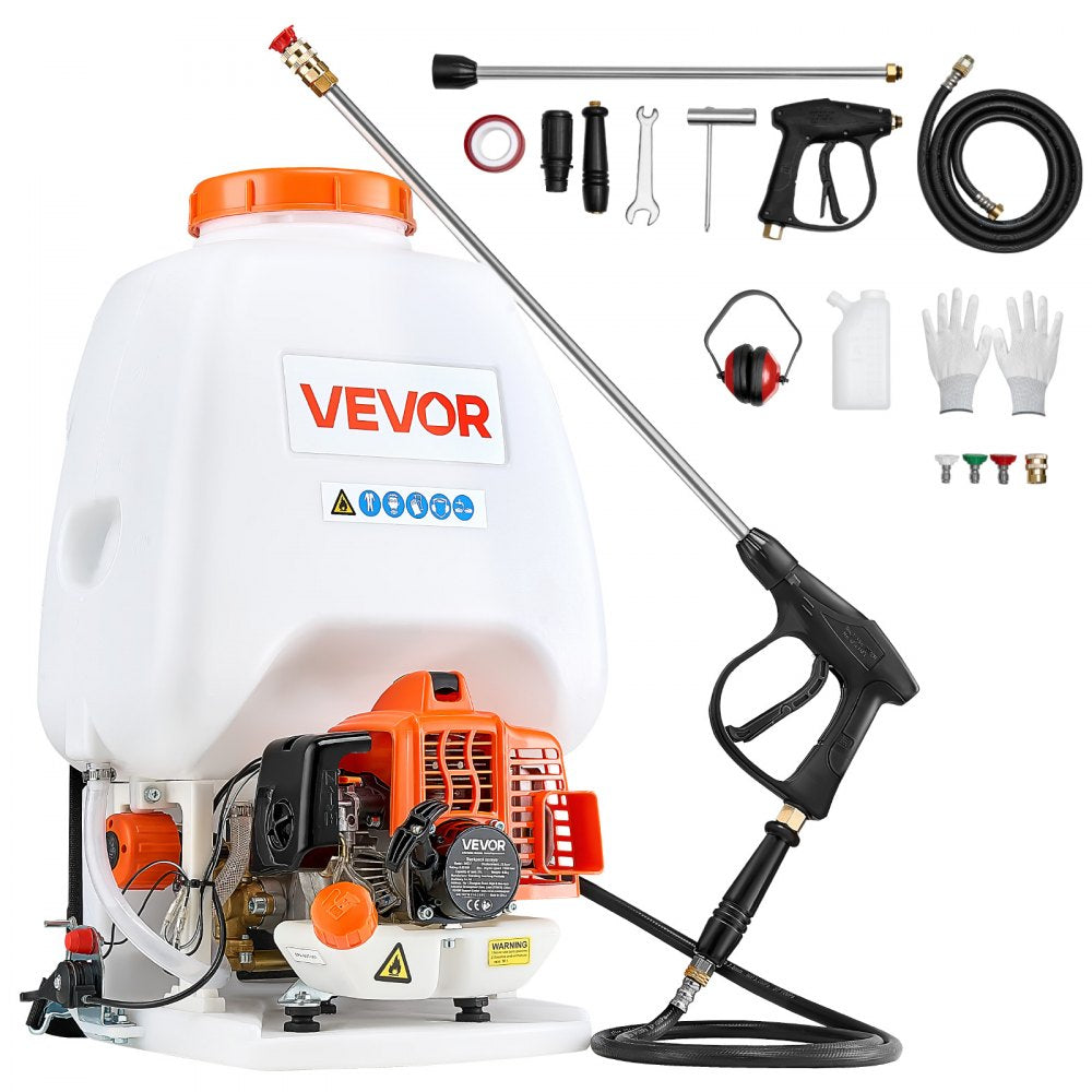 VEVOR Gas Powered Backpack Sprayer, 26.5CC 0.9HP Engine, Garden Sprayer with 6.5 Gallon Tank, Large Area Coverage, Lawn