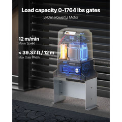 VEVOR Automatic Sliding Gate Opener 1400LBS with 2 Remote Controls, Gate Operator Hardware Kit for Security, Move Speed