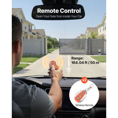VEVOR Automatic Sliding Gate Opener 1400LBS with 2 Remote Controls, Gate Operator Hardware Kit for Security, Move Speed