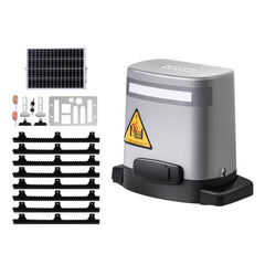 VEVOR Solar Sliding Gate Opener, 280W Electric Gate Opener for Doors up to 65.6ft 1799lbs, Gear Track Rolling Fence