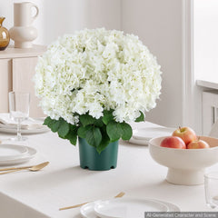 VEVOR Artificial Potted Hydrangeas 20 in 2-Pack Fake Flower Plants White, for Porch, Patio, Entryway, & Home Decor