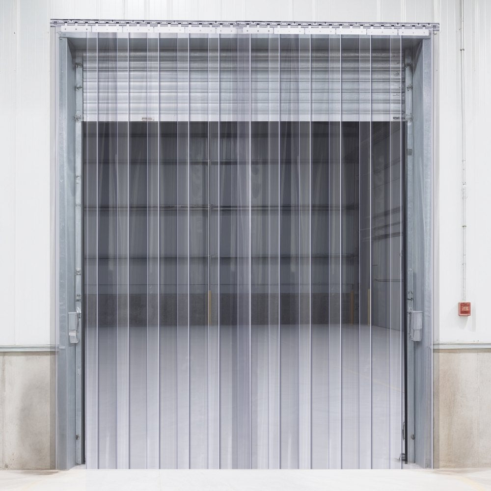 VEVOR Strip Curtain 16PCS, 96" Height, 96" Width, 0.08" Thickness, Clear Smooth Plastic Door Strips with 50% Overlap