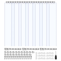 VEVOR Clear PVC Strip Curtain, 84 in Height x 42 in Width x 0.08 in Thickness, 7 PCS Walk in Freezer Cooler Curtain