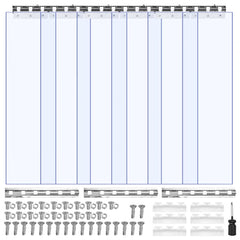 VEVOR Clear PVC Strip Curtain, 84 in Height x 36 in Width x 0.08 in Thickness, 6 PCS Walk in Freezer Cooler Curtain