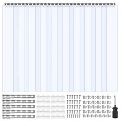 VEVOR Clear PVC Strip Curtain, 96 in Height x 60 in Width x 0.08 in Thickness, 10 PCS Walk in Freezer Cooler Curtain
