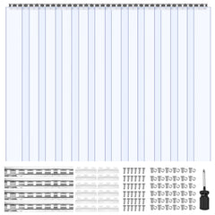 VEVOR Clear PVC Strip Curtain, 84 in Height x 72 in Width x 0.08 in Thickness, 12 PCS Walk in Freezer Cooler Curtain