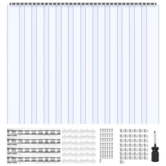 VEVOR Clear PVC Strip Curtain, 96 in Height x 84 in Width x 0.08 in Thickness, 14 PCS Walk in Freezer Cooler Curtain